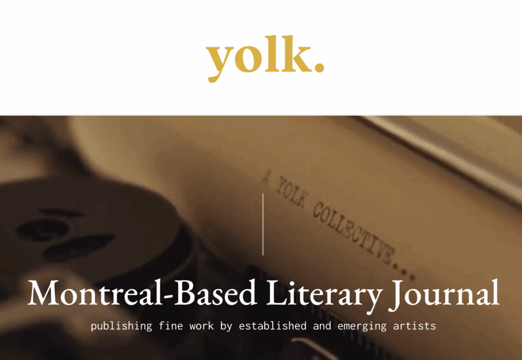 Yolk Literary Journal Homepage.